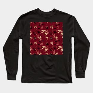 Bamboo leaves pattern Long Sleeve T-Shirt